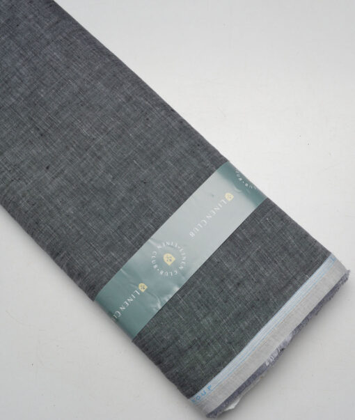 Linen Club 60 LEA European Linen Self Design Shirting Fabric (Dark Grey)