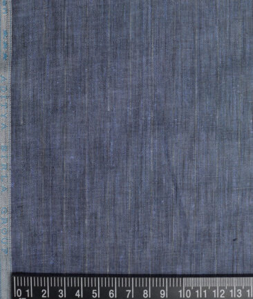 Linen Club 80 LEA European Linen Striped Shirting Fabric (Dusky Blue)