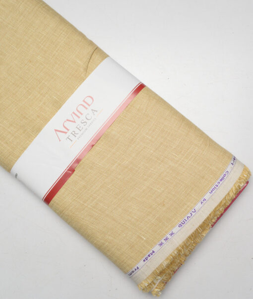 Tresca by Arvind 60 LEA Irish Linen Structured Shirting Fabric (Sand Beige)