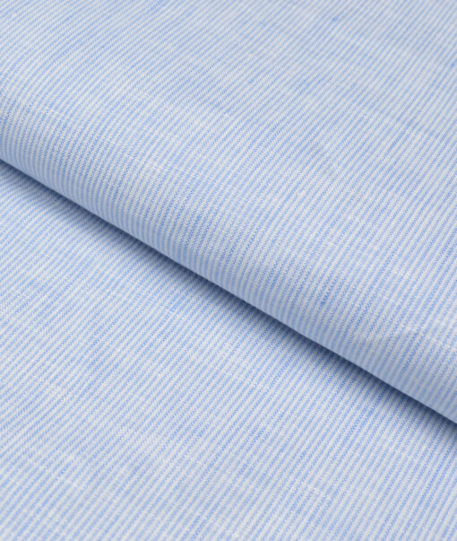 Tresca by Arvind 60 LEA Irish Linen Striped Shirting Fabric (Blue)