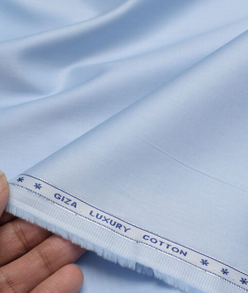 Premier Mills  Giza Cotton Solids Shirting Fabric (Sky Blue)