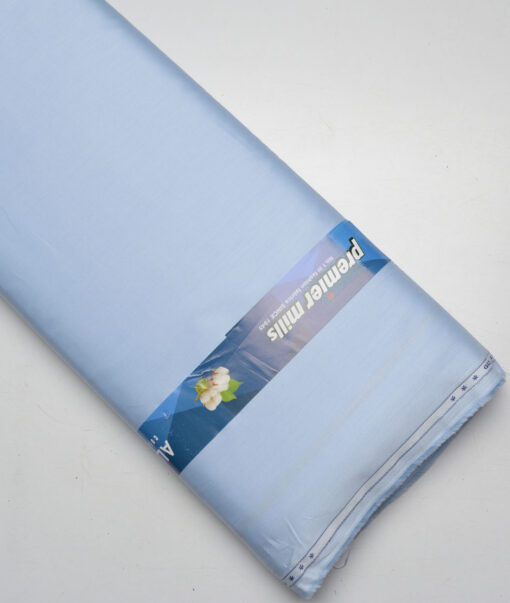 Premier Mills  Giza Cotton Solids Shirting Fabric (Sky Blue)