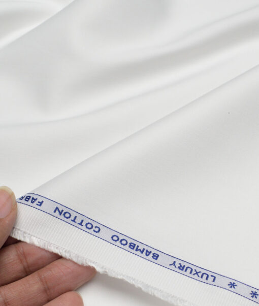 Premier Mills  Bamboo Cotton Solids Shirting Fabric (White)