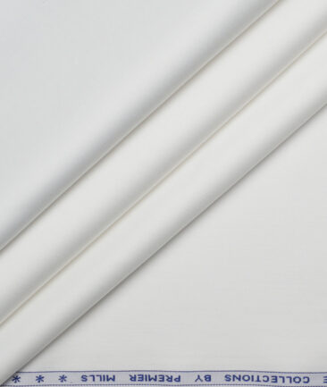 Premier Mills  Bamboo Cotton Solids Shirting Fabric (White)