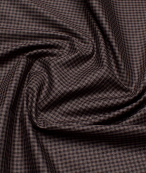 Premier Mills  Giza Cotton Checks Shirting Fabric (Brown)