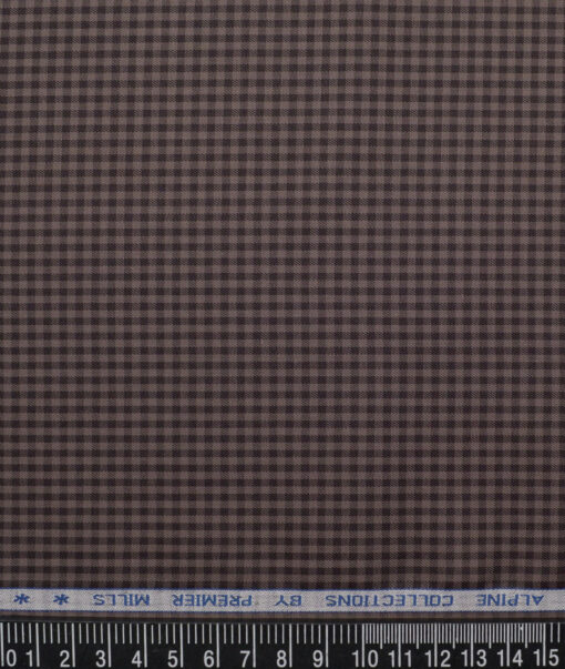 Premier Mills  Giza Cotton Checks Shirting Fabric (Brown)