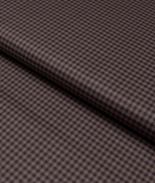 Premier Mills  Giza Cotton Checks Shirting Fabric (Brown)