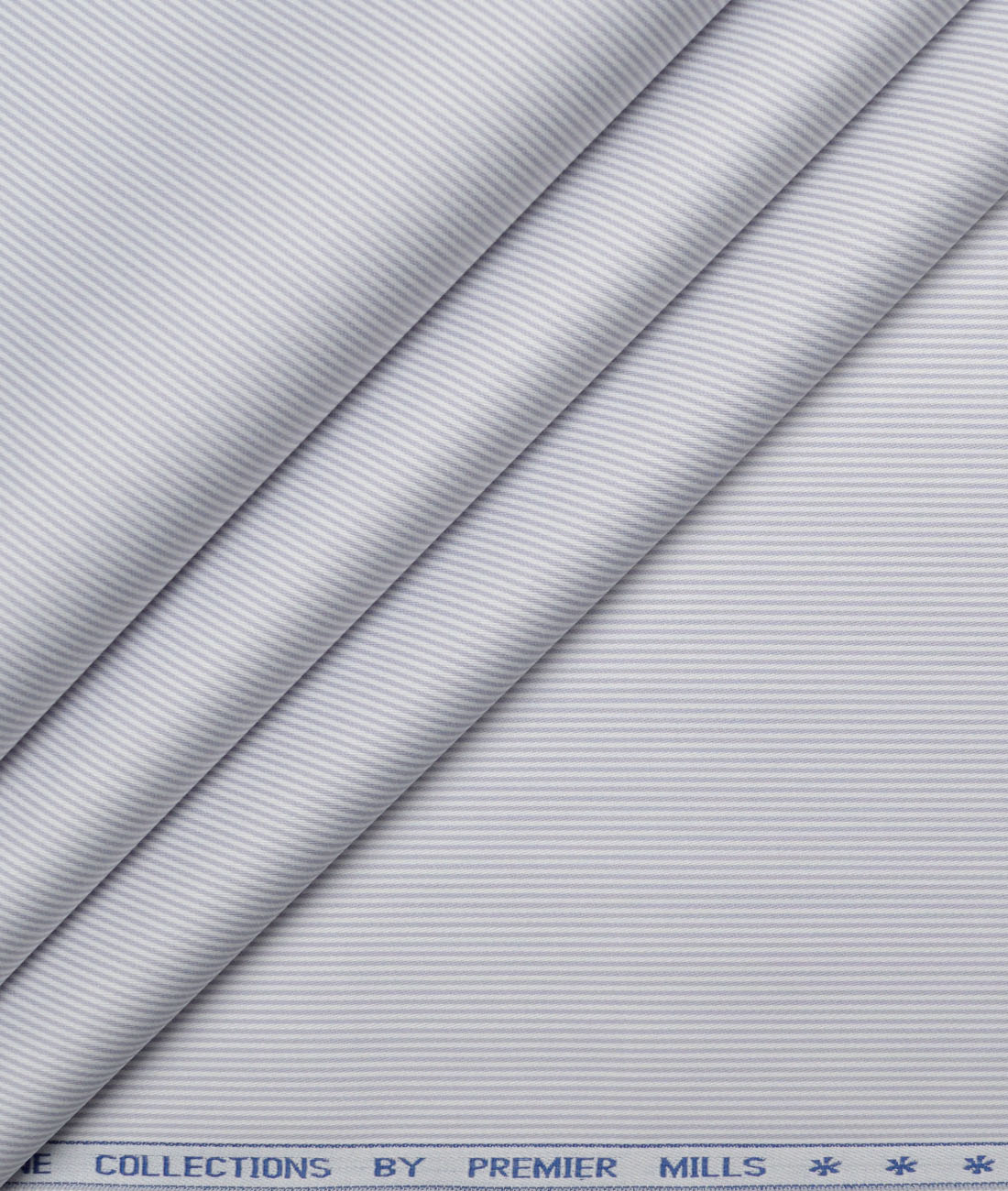 Premier Mills Giza Cotton Striped Shirting Fabric (White & Grey) Premier Mills Giza Cotton Striped Shirting Fabric (White & Grey)