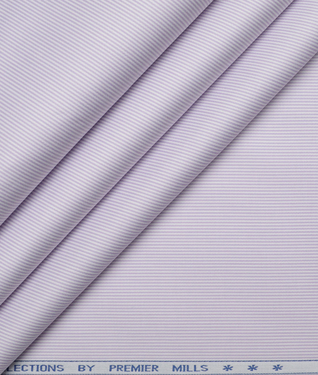 Premier Mills Giza Cotton Striped Shirting Fabric (White & Purple) Premier Mills Giza Cotton Striped Shirting Fabric (White & Purple)