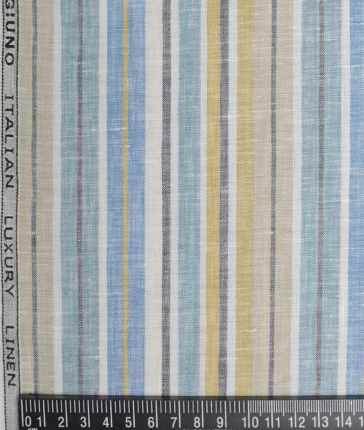 Leggiuno italy 60 LEA Italian Linen Striped Shirting Fabric (Multi)