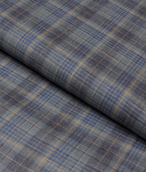 Leggiuno italy 60 LEA Italian Linen Checks Shirting Fabric (Grey)