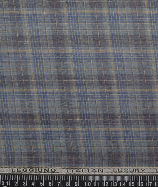 Leggiuno italy 60 LEA Italian Linen Checks Shirting Fabric (Grey)