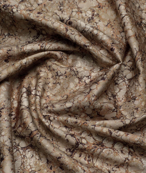 Monza  Premium Cotton Printed Shirting Fabric (Brown)