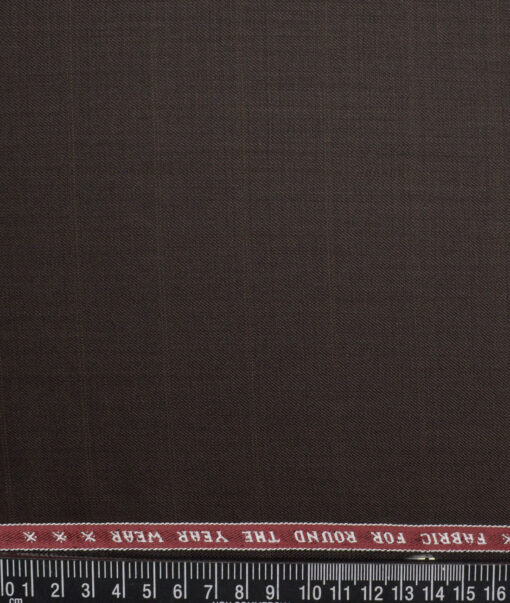 Raymond  Checks 20% Merino Wool Suiting Fabric (Dark Brown)
