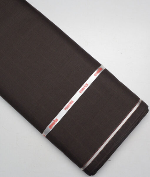 Raymond  Checks 20% Merino Wool Suiting Fabric (Dark Brown)