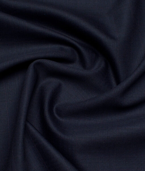 Raymond  Checks 20% Merino Wool Suiting Fabric (Dark Navy Blue)