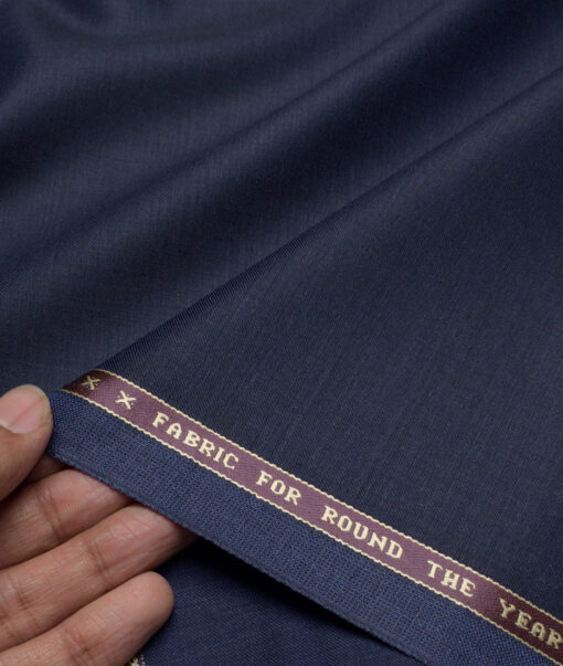 Raymond  Solids 20% Merino Wool Suiting Fabric (Dark Royal Blue)