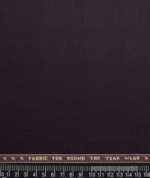 Raymond  Checks 20% Merino Wool Suiting Fabric (Dark Wine)