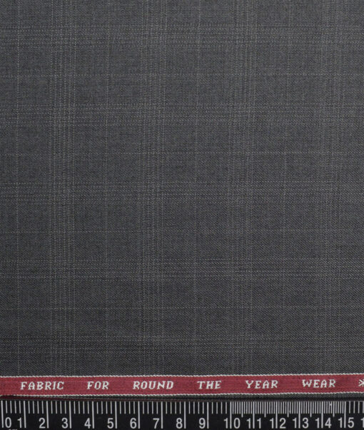 Raymond  Checks 20% Merino Wool Suiting Fabric (Dark Grey)