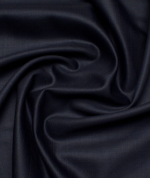 Raymond  Checks 20% Merino Wool Suiting Fabric (Dark Navy Blue)