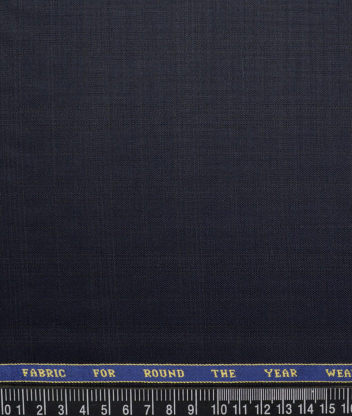 Raymond  Checks 20% Merino Wool Suiting Fabric (Dark Navy Blue)