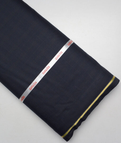 Raymond  Checks 20% Merino Wool Suiting Fabric (Dark Navy Blue)