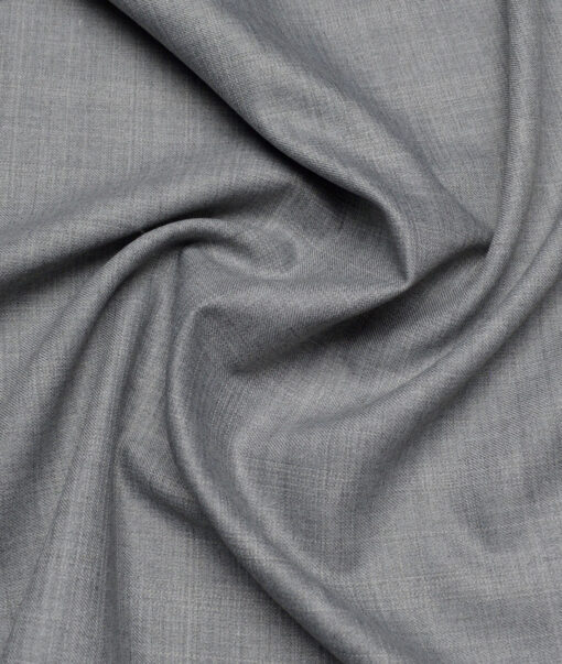 Raymond  Checks 20% Merino Wool Suiting Fabric (Light Grey) - Image 3