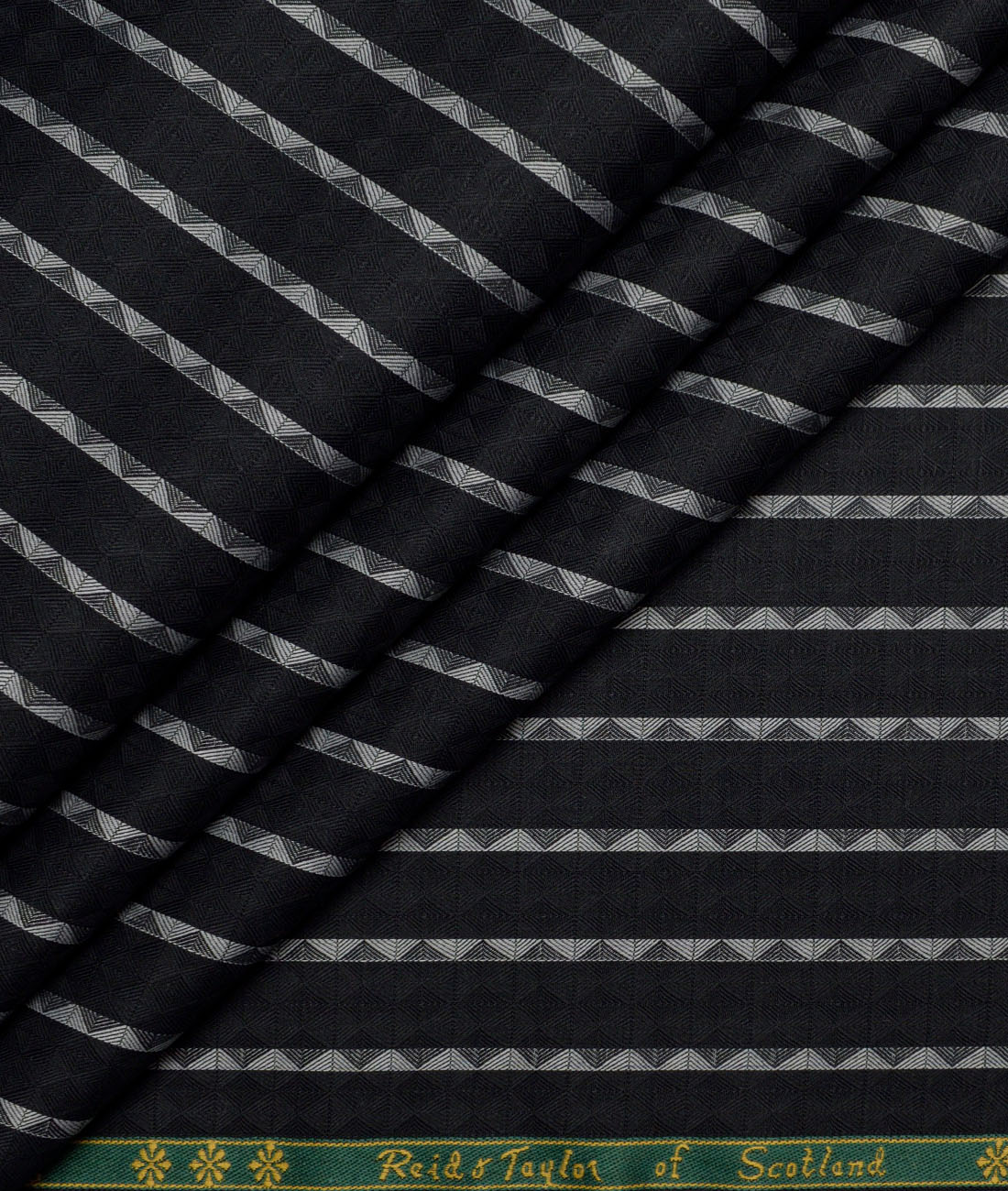 Reid & Taylor Giza Cotton Striped Shirting Fabric (Black) Reid & Taylor Giza Cotton Striped Shirting Fabric (Black)