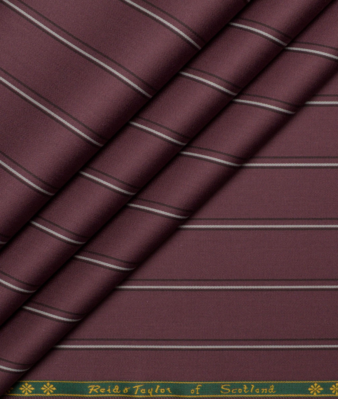 Reid & Taylor Giza Cotton Striped Shirting Fabric (Wine) Reid & Taylor Giza Cotton Striped Shirting Fabric (Wine)