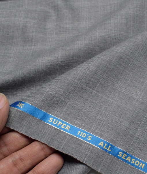 Simone Federico & Figli Italy Super 110's Checks 20% Merino Wool Suiting Fabric (Light Grey)