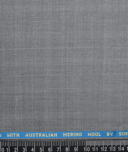 Simone Federico & Figli Italy Super 110's Checks 20% Merino Wool Suiting Fabric (Light Grey)