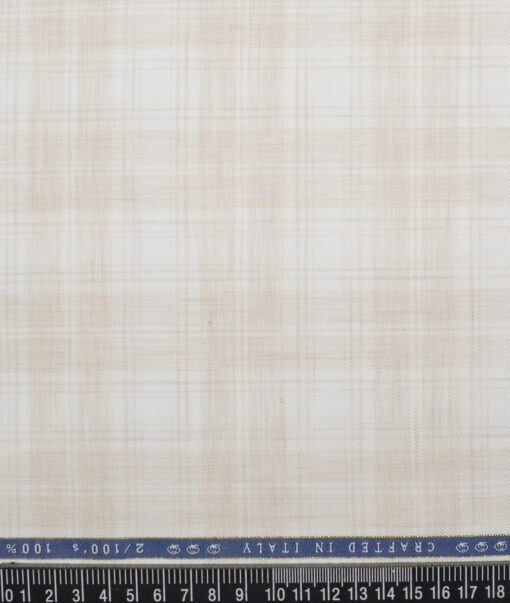 Vercelli Italy 2 Ply 100's Supima Cotton Checks Shirting Fabric (White)
