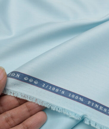 Vercelli Italy 2 Ply 100's Supima Cotton Solids Shirting Fabric (Arctic Blue)