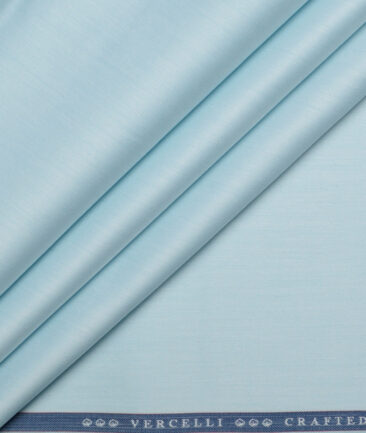 Vercelli Italy 2 Ply 100's Supima Cotton Solids Shirting Fabric (Arctic Blue)