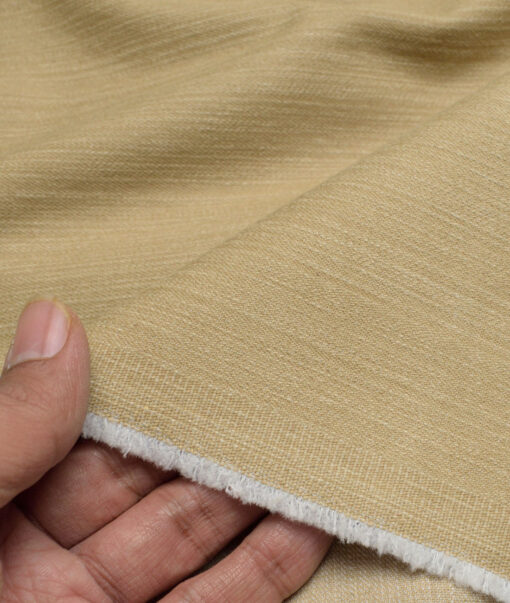 Tresca by Arvind  Self Design Cotton Unstitched Stretchable Jeans Fabric (Citra Beige)