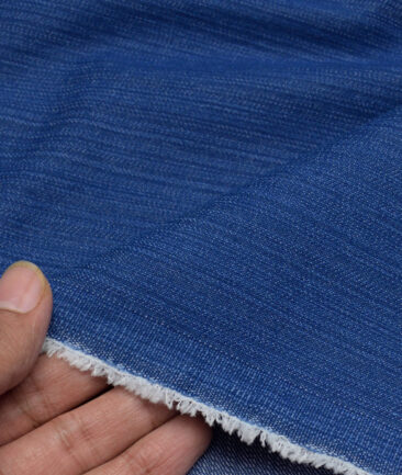 Tresca by Arvind  Self Design Cotton Unstitched Stretchable Jeans Fabric (Firoza Blue)