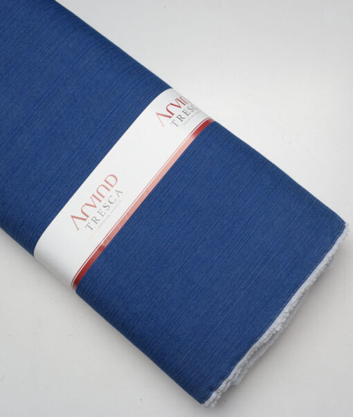 Tresca by Arvind  Self Design Cotton Unstitched Stretchable Jeans Fabric (Firoza Blue)