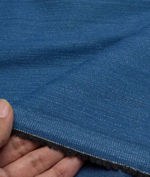 Tresca by Arvind  Self Design Cotton Unstitched Stretchable Jeans Fabric (Ice Blue)
