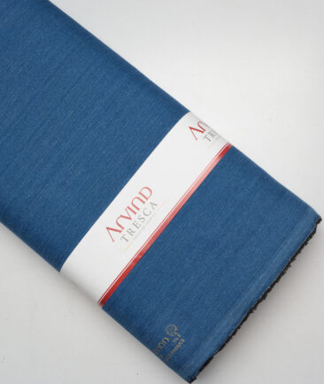 Tresca by Arvind  Self Design Cotton Unstitched Stretchable Jeans Fabric (Ice Blue)