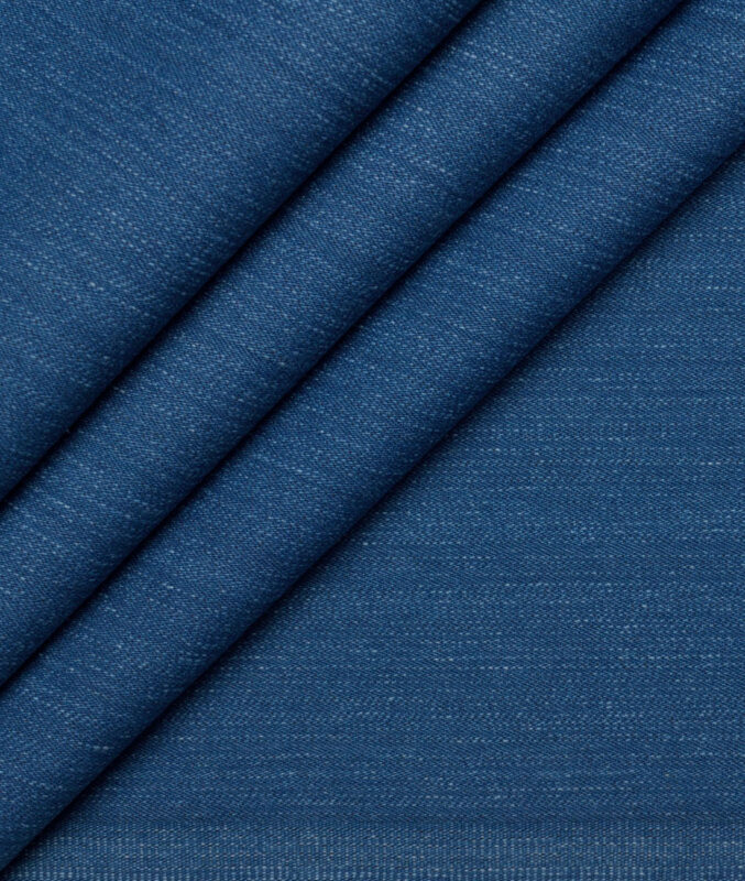 Tresca by Arvind  Self Design Cotton Unstitched Stretchable Jeans Fabric (Ice Blue)