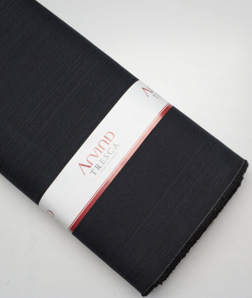 Tresca by Arvind  Self Design Cotton Unstitched Stretchable Jeans Fabric (Platinum Black)