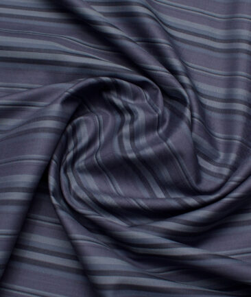 Tresca by Arvind  Giza Cotton Striped Shirting Fabric (Blueish Grey)