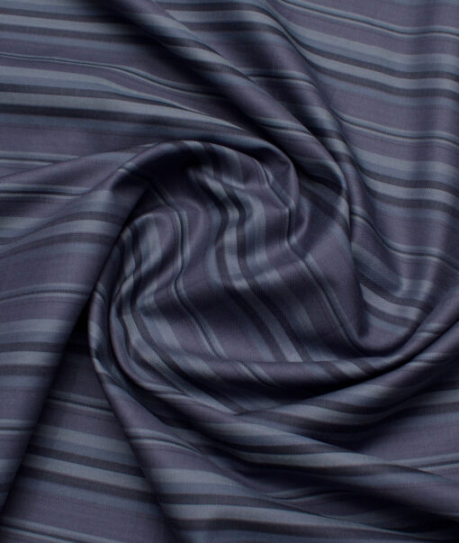 Tresca by Arvind  Giza Cotton Striped Shirting Fabric (Blueish Grey)