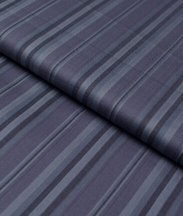 Tresca by Arvind  Giza Cotton Striped Shirting Fabric (Blueish Grey)