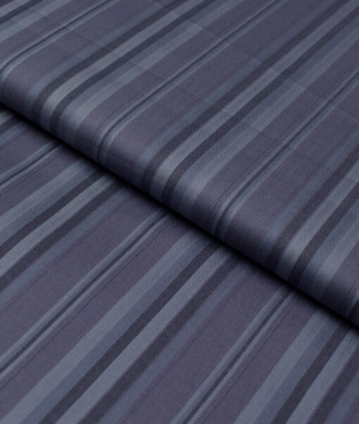 Tresca by Arvind  Giza Cotton Striped Shirting Fabric (Blueish Grey)