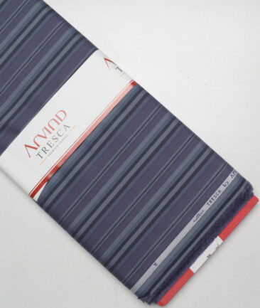 Tresca by Arvind  Giza Cotton Striped Shirting Fabric (Blueish Grey)