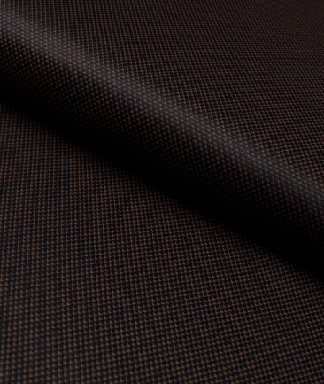 Tresca by Arvind  Giza Cotton Structured Shirting Fabric (Black & Brown)