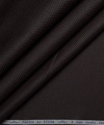 Tresca by Arvind  Giza Cotton Structured Shirting Fabric (Black & Brown)