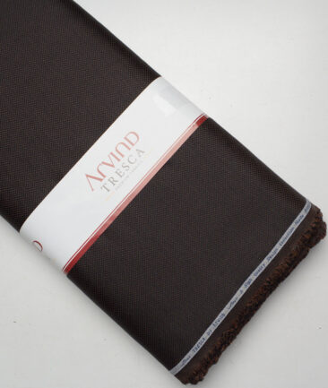 Tresca by Arvind  Giza Cotton Structured Shirting Fabric (Black & Brown)
