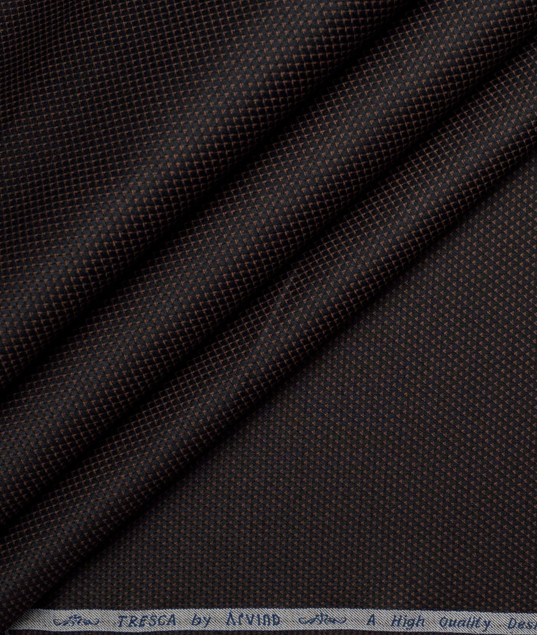 Tresca by Arvind Giza Cotton Structured Shirting Fabric (Black & Brown) Tresca by Arvind Giza Cotton Structured Shirting Fabric (Black & Brown)